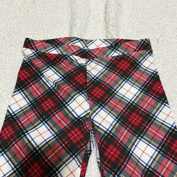 Crewcuts Girls Ivory and Red Plaid Everyday Leggings Sizes 12 - Picture 2 of 4